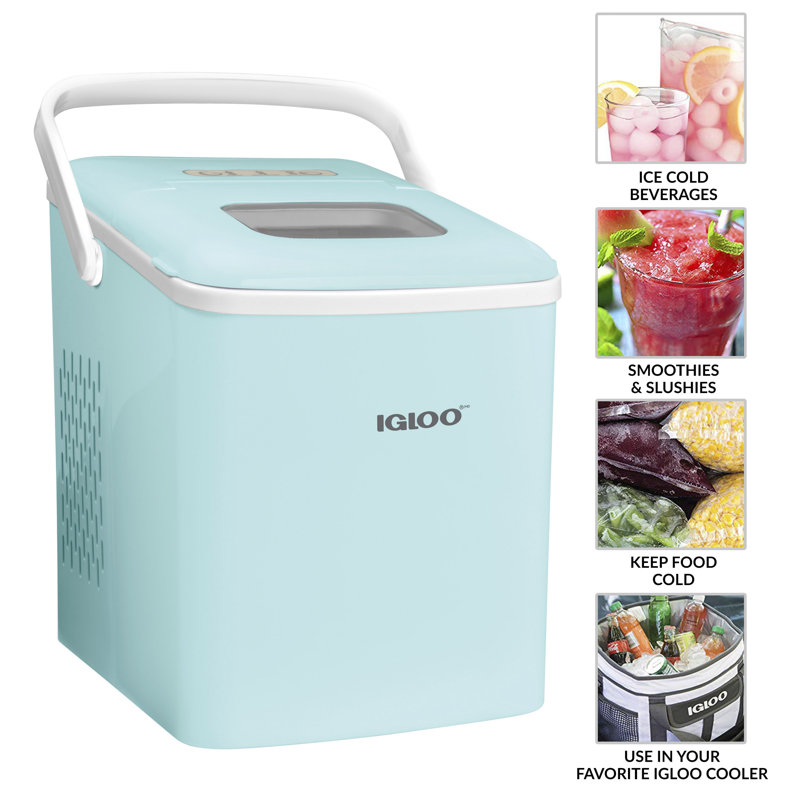 Aqua Portable Self-Cleaning Countertop Ice Maker with Handle