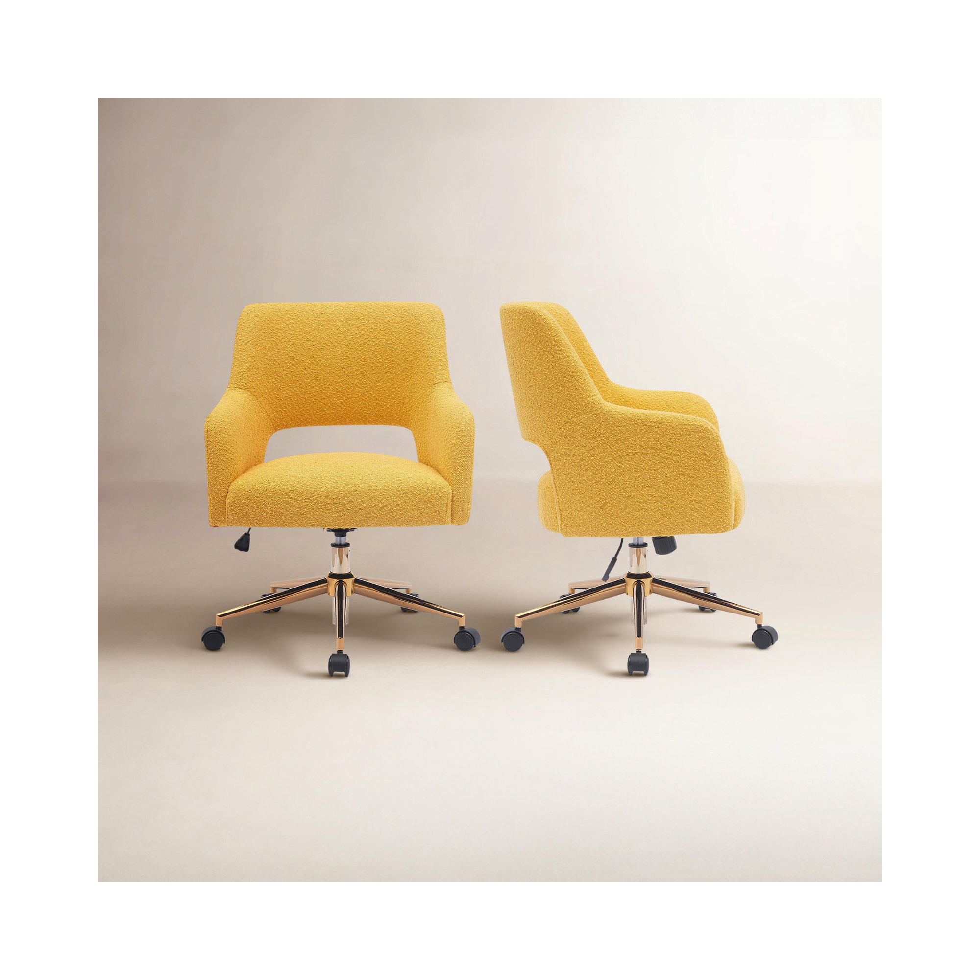 Swivel Office Chair, Mustard