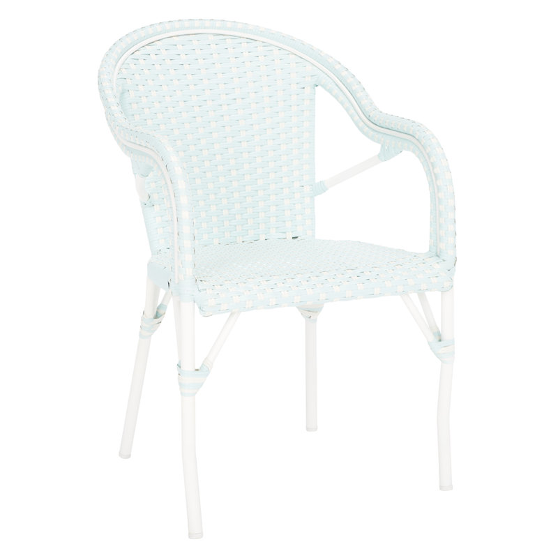Fauteuil Pawel, Bleu pastel / Blanc, Blanc