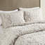 Housse de couette en coton taupe double / grand avec broderie chenille splendide 100% détails envoûtants-118625253