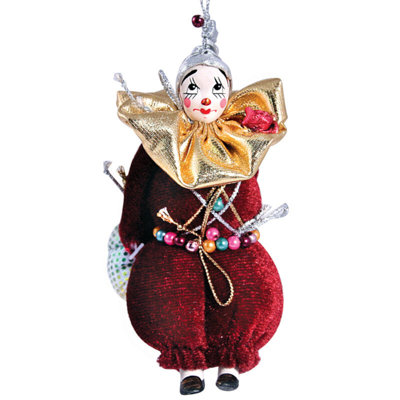 Jefto Carnival Clown Hand-Made Hanging Figurine Ornament