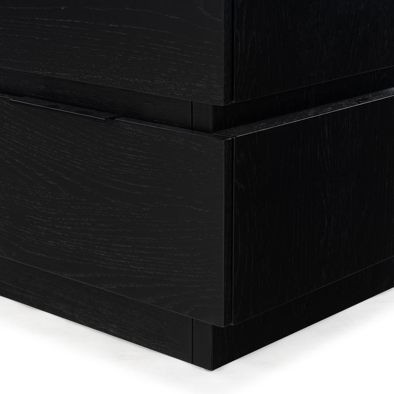 Titus 2 Drawer Nightstand, Black