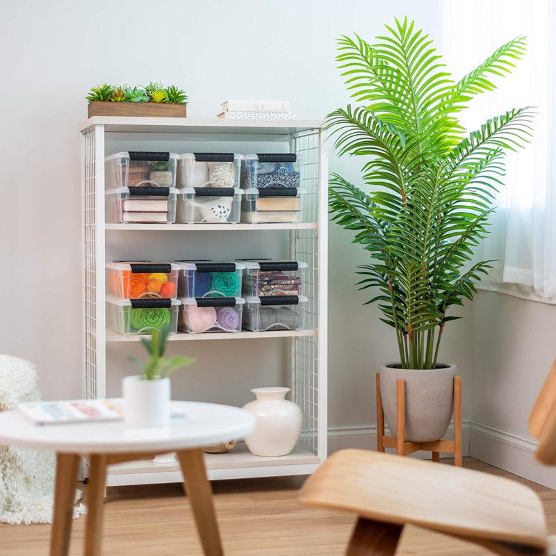 Bacs de rangement empilables en plastique avec couvercles, paquet de 10 - sans BPA, - solution d'organisation transparente, loquets, contenants emboîtables durables, poignée à tirer sécurisée