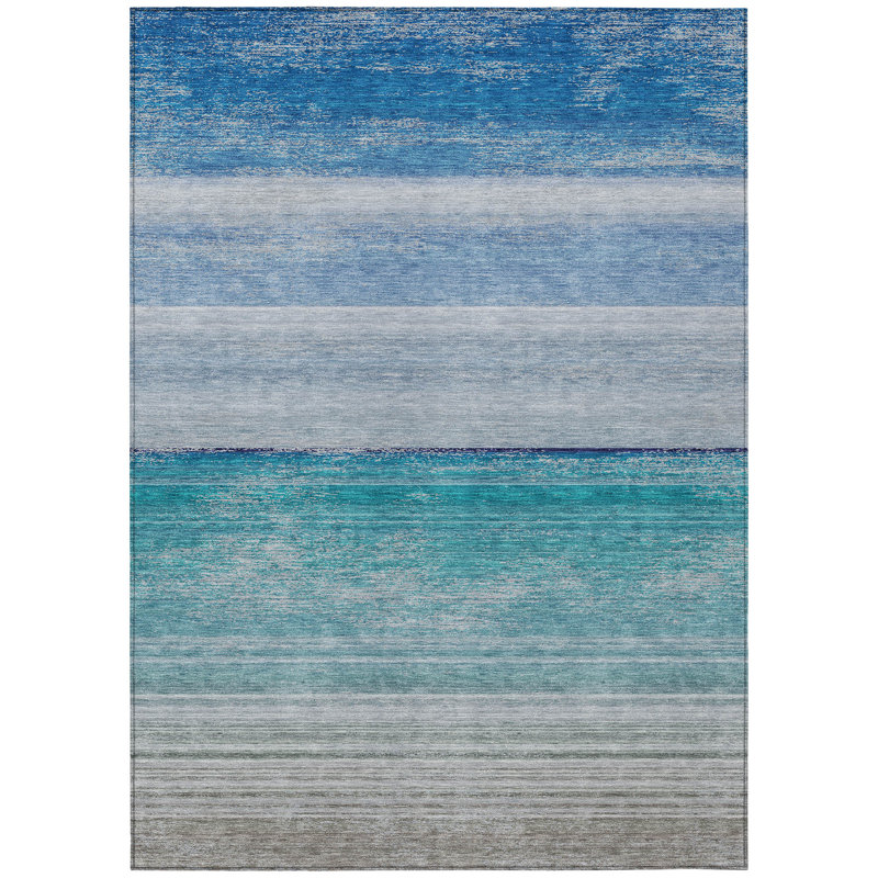 Tapis bleu lavable intérieur / extérieur Avanora , 5' x 7'6"