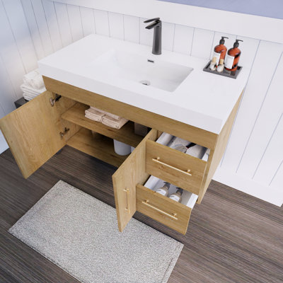 Ensemble de meuble-lavabo simple mural 59 "Spring
