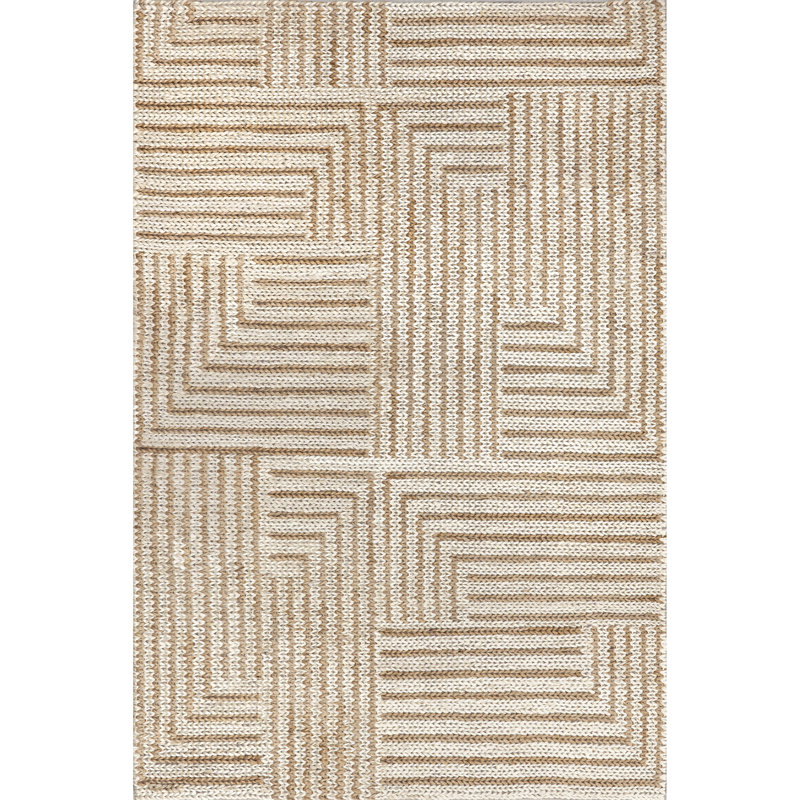  Tapis en jute tissé à la main Grassland, Rectangle de 5 pi x 8 pi