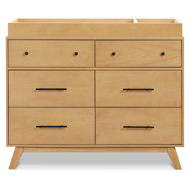 Otto Honey 6-Drawer Double Dresser with Metal Hardware