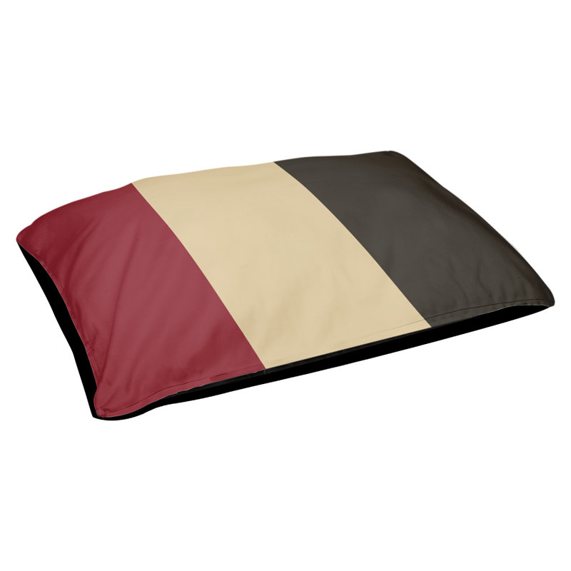 Coussin rectangulaire designer Miami, Grand (L 40 po x l 50 po), Rouge brique / sable du désert / noir