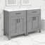 Modern 48" Bathroom Vanity With Ceramic Sink Combo, Lavatory Storage Cabinet With Flip Drawer & Double-Layer Door Shelves