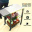 Support de four supérieur en acier inoxydable avec table d'appoint pliable, table de chariot d'extérieur à trois tablettes avec crochets