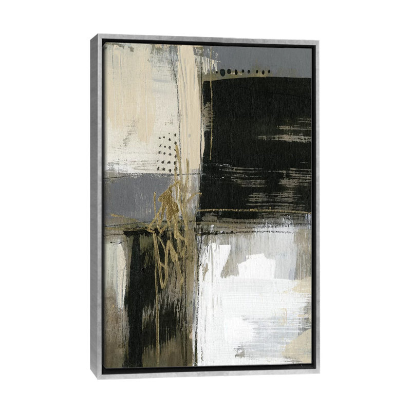 "Neutral divisions I" par Jennifer Goldberger, reproduction d’art, H 26 po x l 18 po x 1,5 po, Toile avec cadre argenté