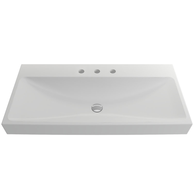 Scala Arch 39.76'' L Bathroom Sink, Matte White, Single-Hole