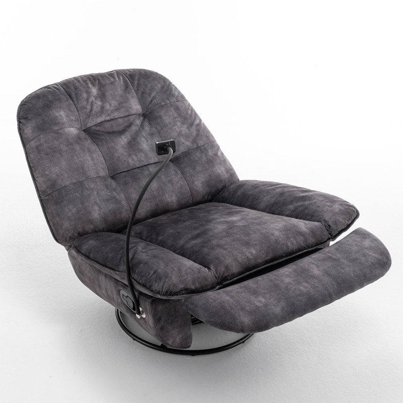 Fauteuil inclinable, fauteuil inclinable, support pour téléphone portable, fauteuil de lecture large et confortable, fauteuil à bascule pivotant, velours doré