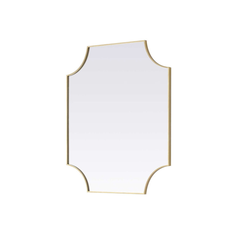 Notched Metal Mirror 36x42 inch in Brass, 42" x 36", Brass