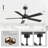  Seale 52 inch Ceiling Fan with Remote Control, Downrod Mount, Reversible DC Motor, 5 Blades, 6 Speeds, 3CCT, Noiseless, Bedroom, Living Room, Black 