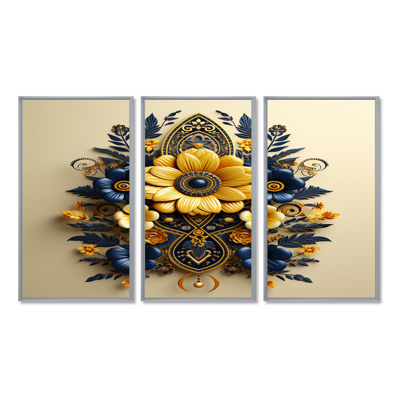 Ensemble d'art mural Fritz - Botanicals, Encadrement argenté, H 28 po x l 36 po x P 1 po