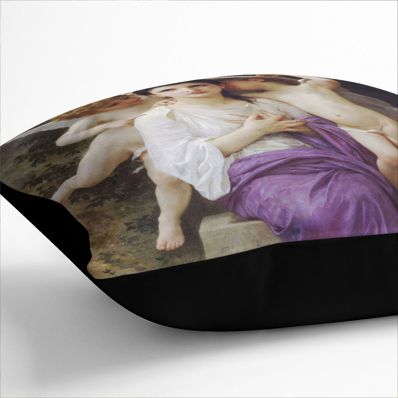 Angel Square Throw Cushion, Black, 40cm H x 40cm W x 15cm D