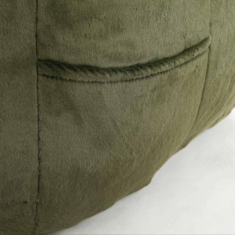 Accent Chair with Armrests and soft cushion, Green Faux Fur