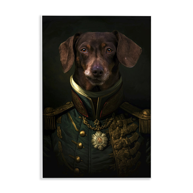 Plaque murale Dapper Dachshund, design par Kelley Parker, H 15 po x l 10 po