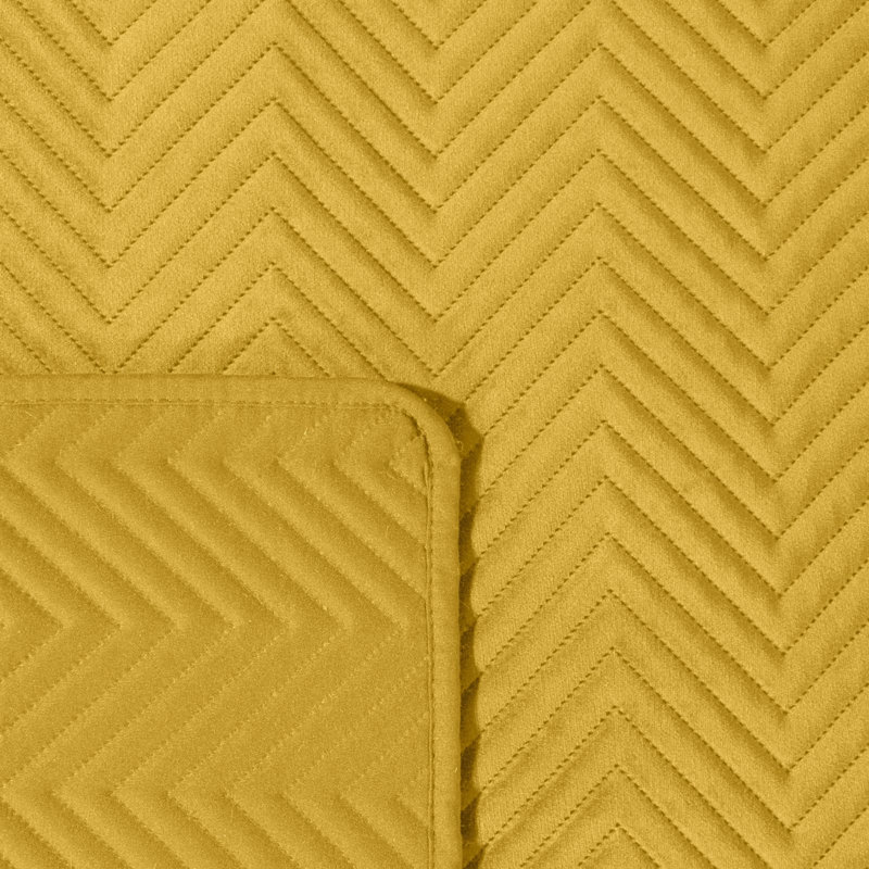 Gatik Polyester Solid Colour Bedspread, W230 x L260cm, Yellow