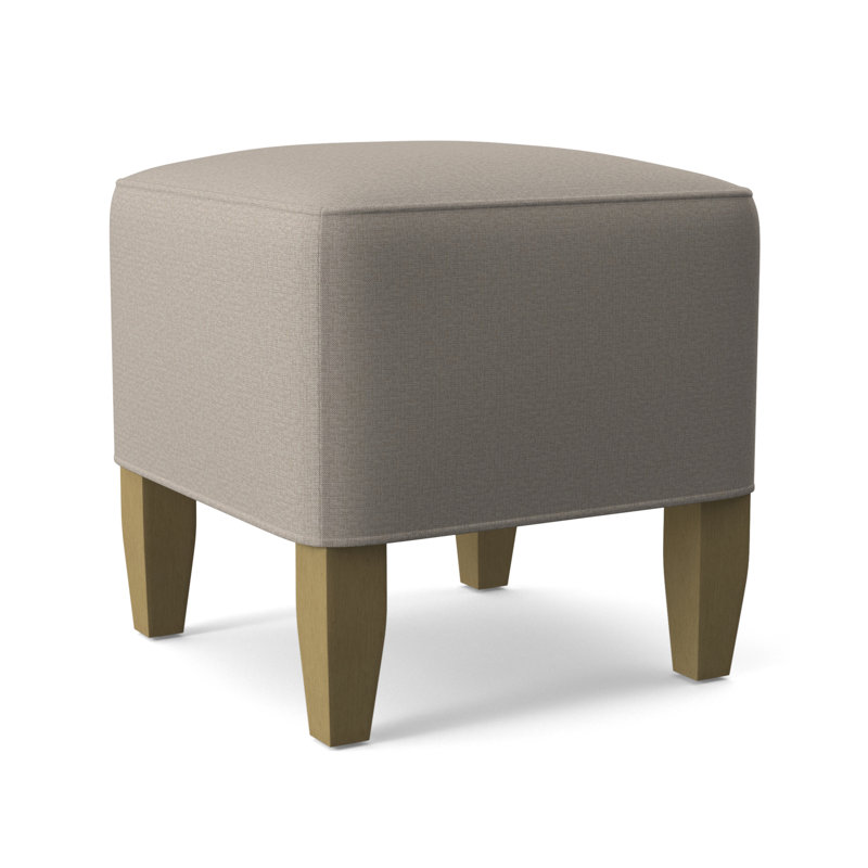 Brooklyn Upholstered Ottoman, Beige Performance Fabric; 0851-73, Honey Finish