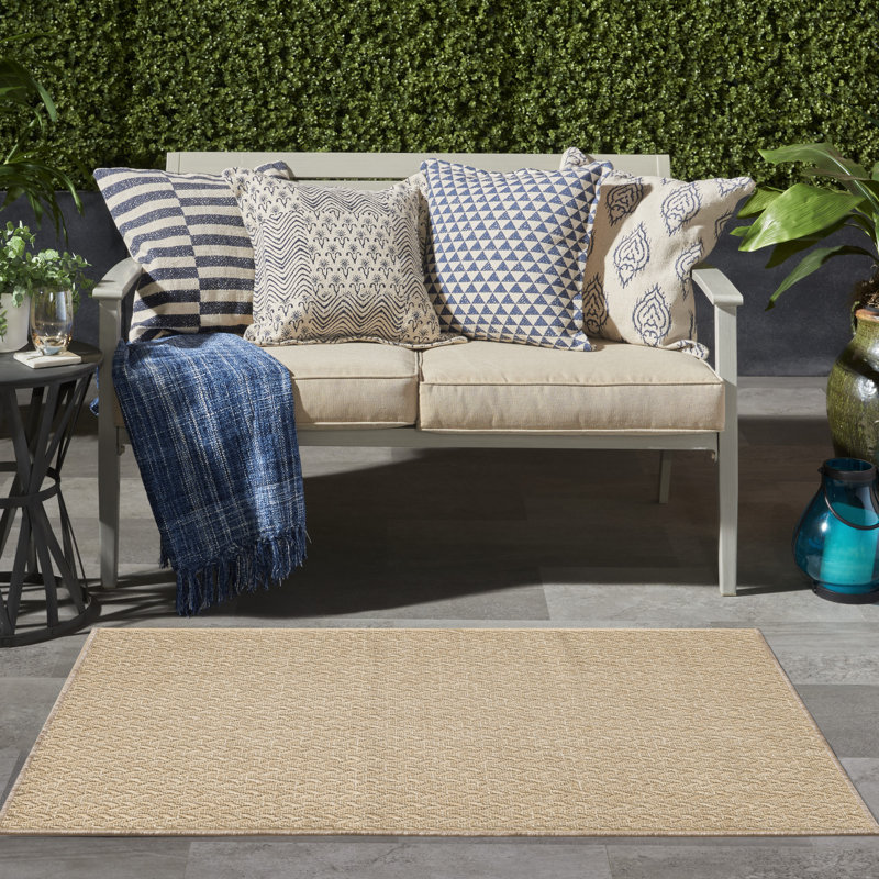 Cantara Chevron Indoor/Outdoor Area Rug, Rectangle 3' x 5', Tan/Taupe
