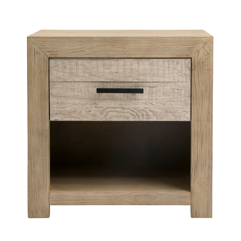 Roux Single Drawer Pine Wood Nightstand