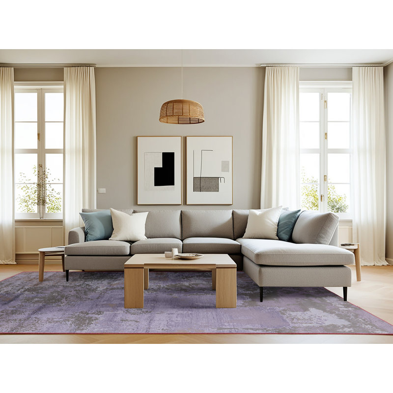 Tapis 100% moderne 2067 de style Mid-Century lavable à la machine, Rectangle 8 pi x 12 pi