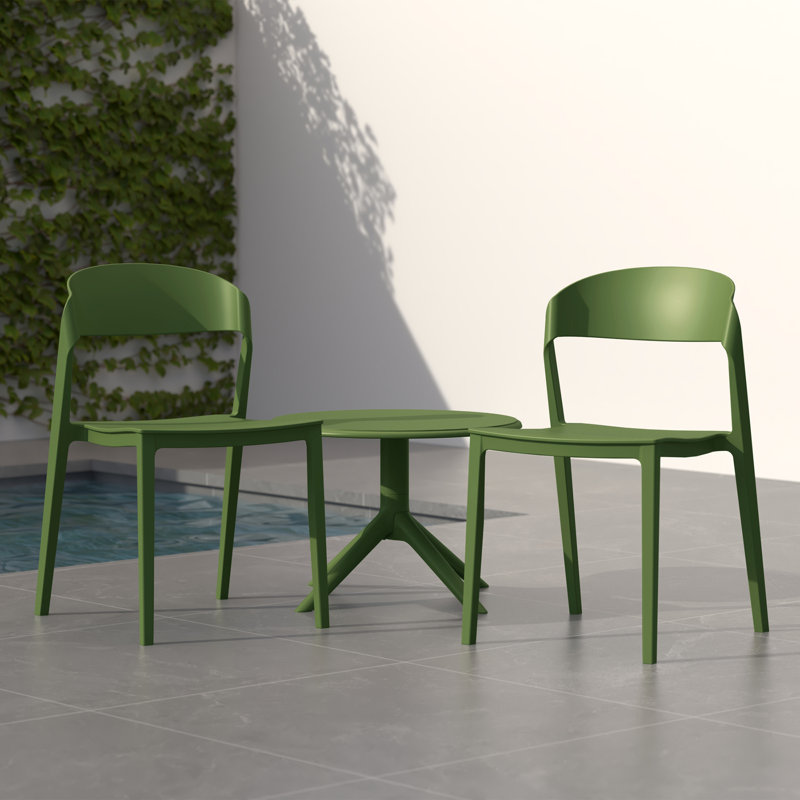 Ensemble de 2 chaises de patio empilables, Green