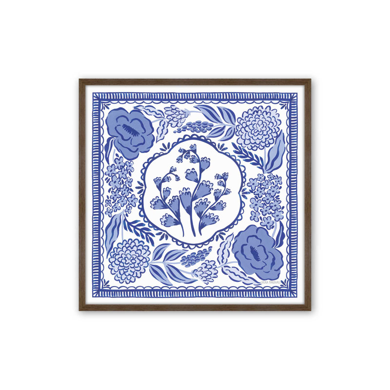 «Bleu Reverie VIII» par Laura Marshall, reproduction d'art, H 30 po x l 30 po, Brun