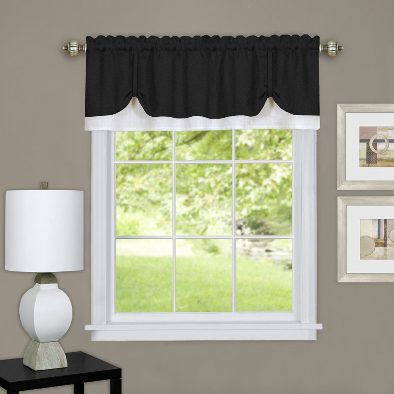 Cantonnière sur mesure 58 ", Noir / blanc