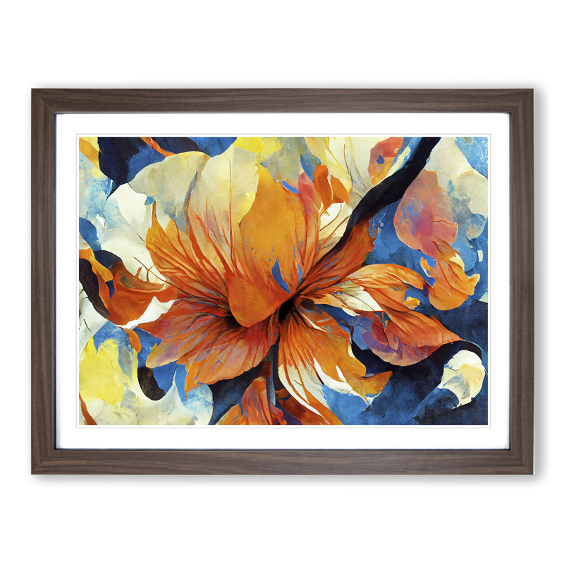 Flowers - Framed Print, 34cm H x 46cm W, Walnut Framed