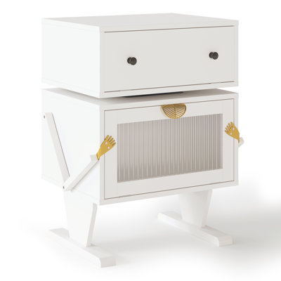 Anabelia LED Robot End Table with 360° Rotation
