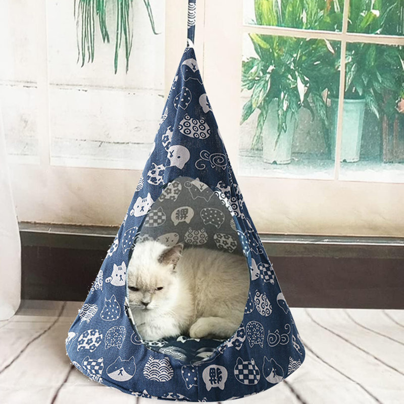 Lit suspendu pour chat - Hamac pour chat pour la décoration intérieure et extérieure, meubles muraux pour chat pivotant pour dormir, jouer et se prélasser