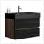 Meuble-lavabo flottant 24 po avec lavabo en quartz noir-72905287