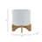 8" TEXTURED PLANTER W/ STAND, WHITE