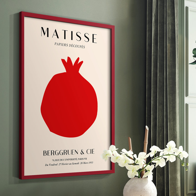Matisse CLXII, reproduction encadrée - bois massif, Blanc, H 14 po x l 11 po