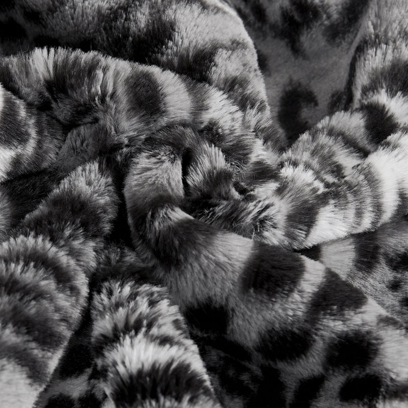 Animal Print Square Cushion Cover, Black