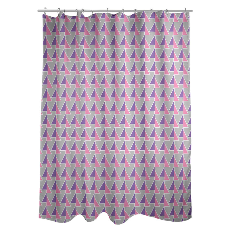 Rideau de douche à flèches décalées, Rose / Mauve