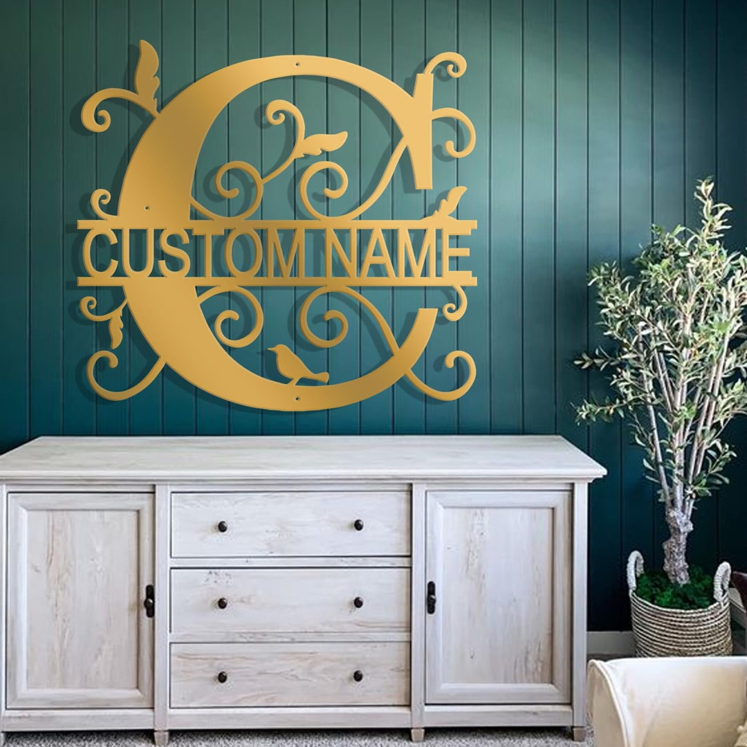 Custom Name Letter Monogram Family Personalize Wedding Gift Cabin Outdoor Metal Signs Outdoor Wall Décor SIGNLEADER 