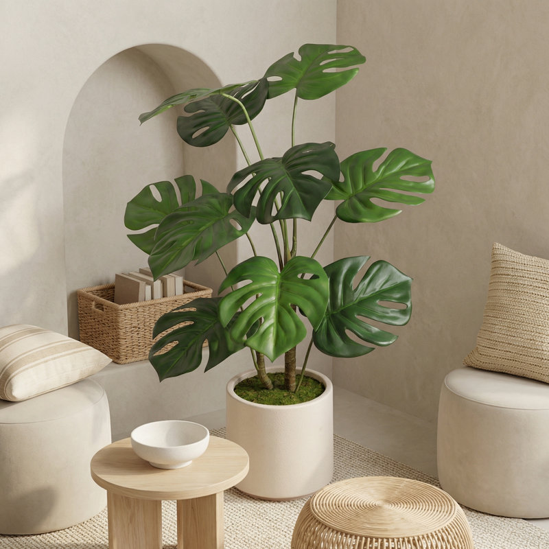Artificial Monstera Deliciosa Plant with  Pot
