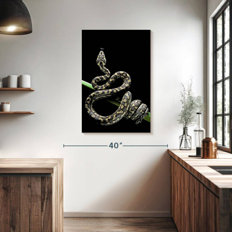 Poised Carpet Python, 39" H x 26" W