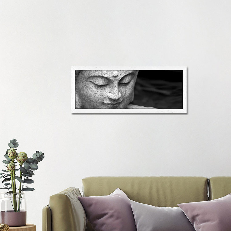 Chinese Buddha - Floater Frame Print on Canvas, White, 152.5 cm H x 101.5 cm W