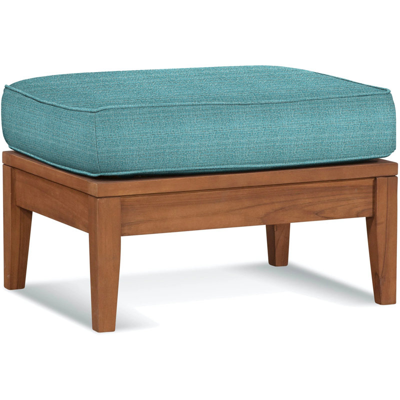 Repose-pieds d'extérieur en teck avec coussin Messina, Mélange spa; 6358-52