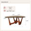 Table basse triangulaire abstraite en verre 43 po avec base sculptée en noyer rouge, stock limité disponible-1773246252-1773246256