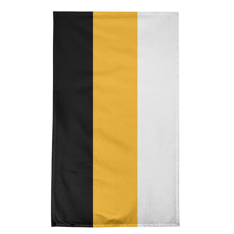 Stripe Tea Towel Kitchen Towel, Poly Twill, Black/Gold/White Baseball