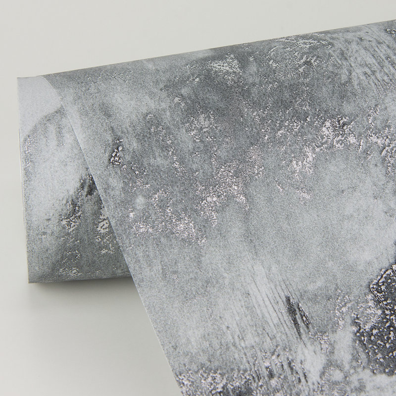 Toula Abstract Metallic Wallpaper Roll, Charcoal
