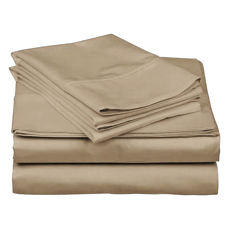 Microfiber Sheet Set, Cal.King Sheet Set + Fitted Sheet + 2 Pillowcases, Beige