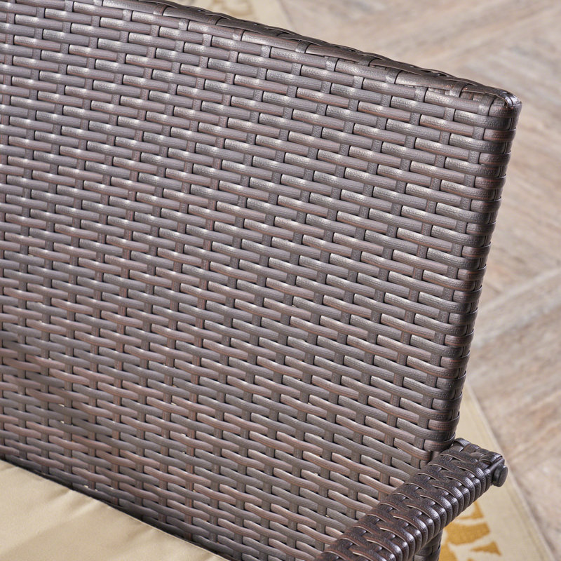 Briella 4 - Person Acacia Wicker Patio Dining Set with Round Table