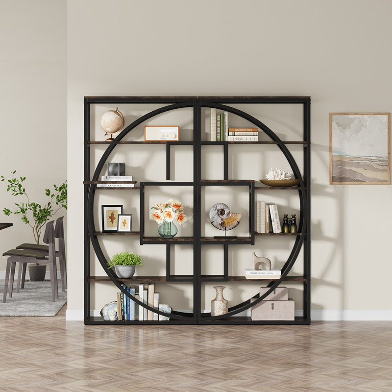 5-Tier Tall Bookcase Set of 2 | Industrial Style